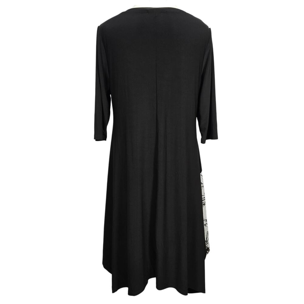 Chalet et Ceci Black White Dress Size S Abstract Asymmetrical Artsy Lagenlook - Picture 3 of 12